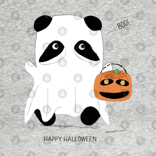 Halloween Panda Ghost by so_celia